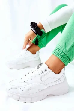 Best Sportowe Buty Big Star II274286 Białe Damskie Buty Sportowe Big Star
