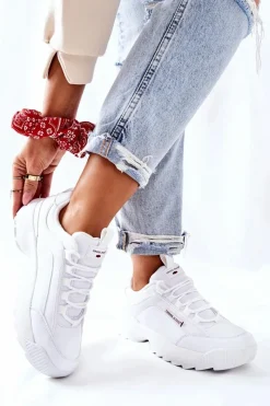 Clearance Sportowe Buty Białe EE2R4133C Damskie Trampki Damskie Cross Jeans