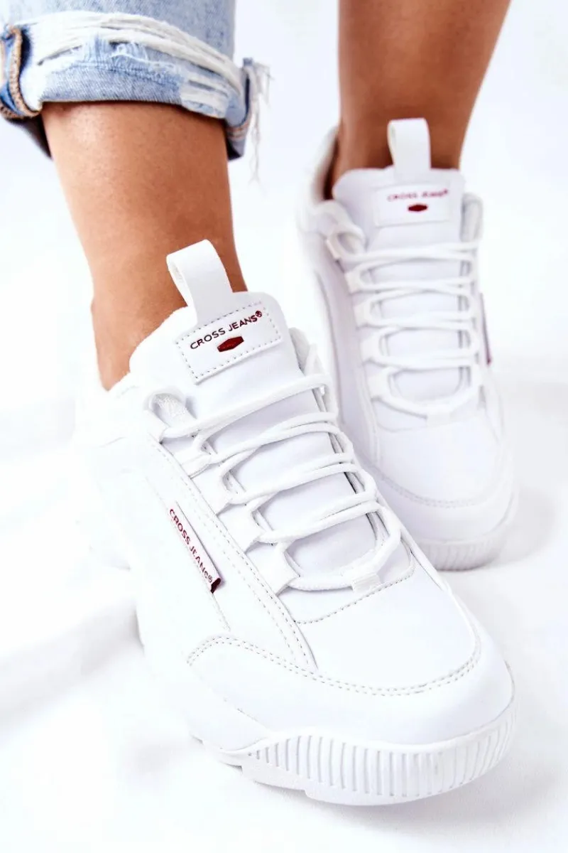 Clearance Sportowe Buty Białe EE2R4133C Damskie Trampki Damskie Cross Jeans