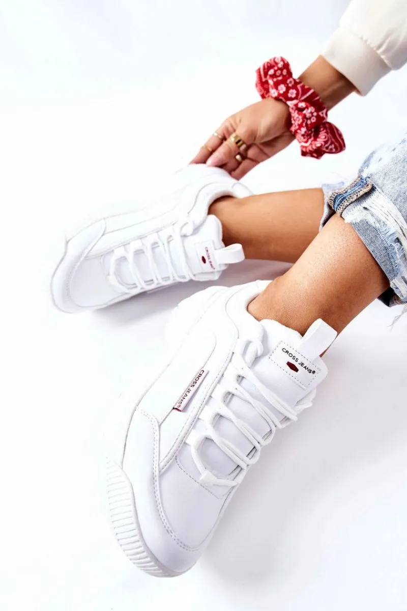 Clearance Sportowe Buty Białe EE2R4133C Damskie Trampki Damskie Cross Jeans