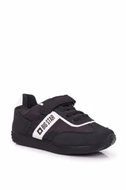 Sale Sportowe Buty Dziecięce Big Star Na Rzepy Czarne FF374134 Dzieci Dziewczęce