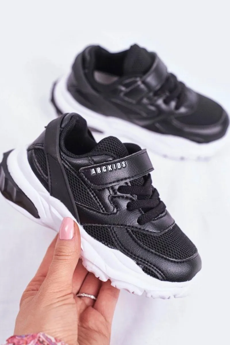 Sale Sportowe Buty Dziecięce Młodzieżowe Czarne ABCKIDS B933204077 Dzieci Chłopięce|Dziewczęce