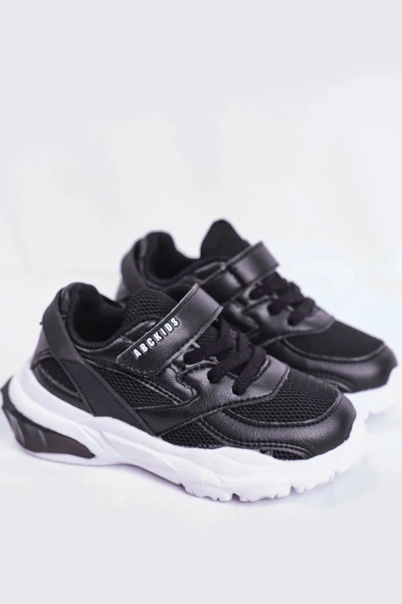 Sale Sportowe Buty Dziecięce Młodzieżowe Czarne ABCKIDS B933204077 Dzieci Chłopięce|Dziewczęce