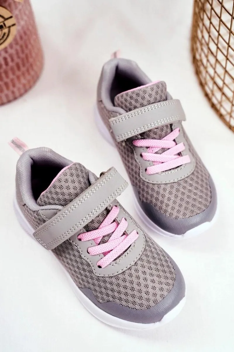 Online Sportowe Buty Dziecięce Na Rzepy Szare Mirabell Dzieci Dziewczęce