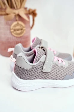 Online Sportowe Buty Dziecięce Na Rzepy Szare Mirabell Dzieci Dziewczęce