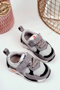 Best Boto Sportowe Buty Dziecięce na Rzep Szare Yetto