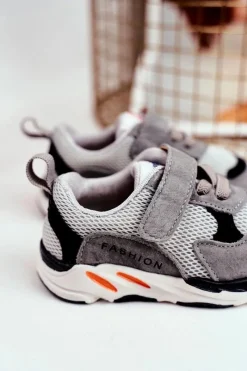 Best Boto Sportowe Buty Dziecięce na Rzep Szare Yetto