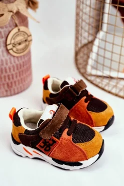 Sale Boto Sportowe Buty Dziecięce na Rzep Brązowe Jonaba