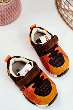 Sale Boto Sportowe Buty Dziecięce na Rzep Brązowe Jonaba