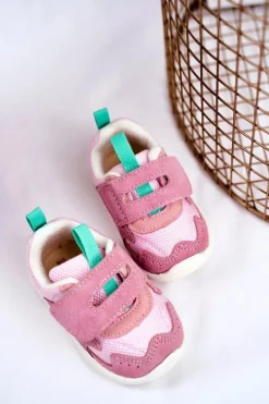 Online Sportowe Buty Dziecięce na Rzep Zamszowe Różowe Malbred Dzieci Dziewczęce