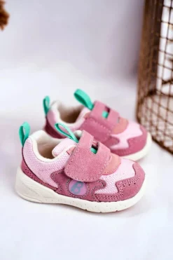 Online Sportowe Buty Dziecięce na Rzep Zamszowe Różowe Malbred Dzieci Dziewczęce