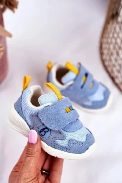 Dziewczęce>Boto Sportowe Buty Dziecięce na Rzep Zamszowe Niebieskie Malbred