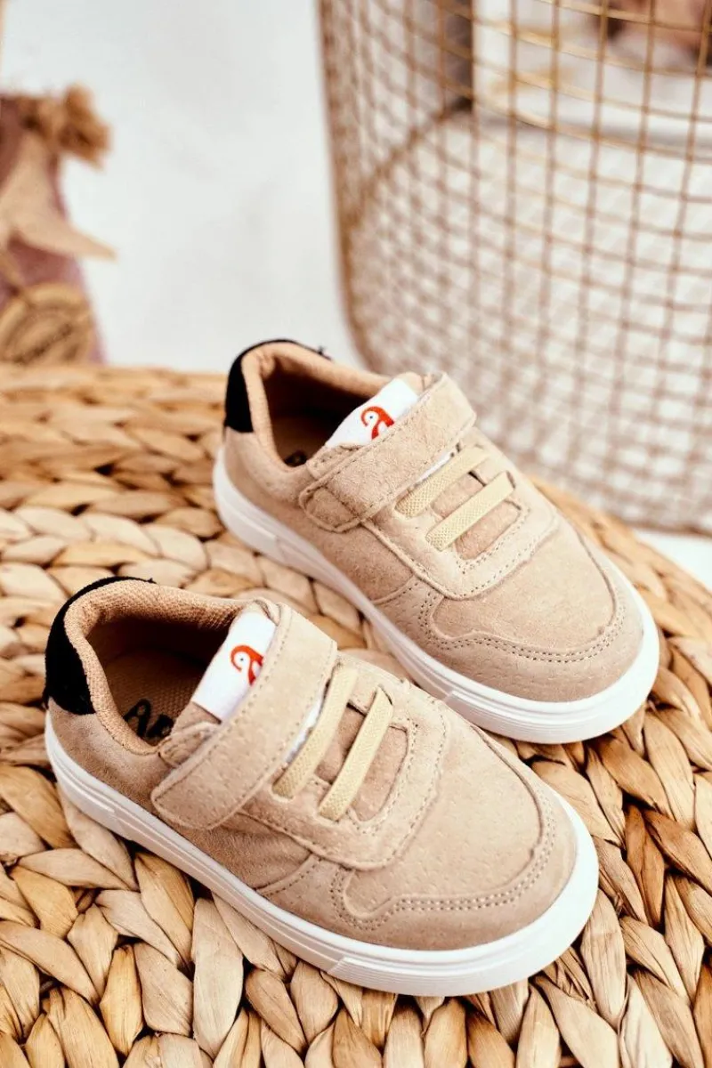 Dziewczęce>Boto Sportowe Buty Dziecięce na Rzep Beżowe Albatros