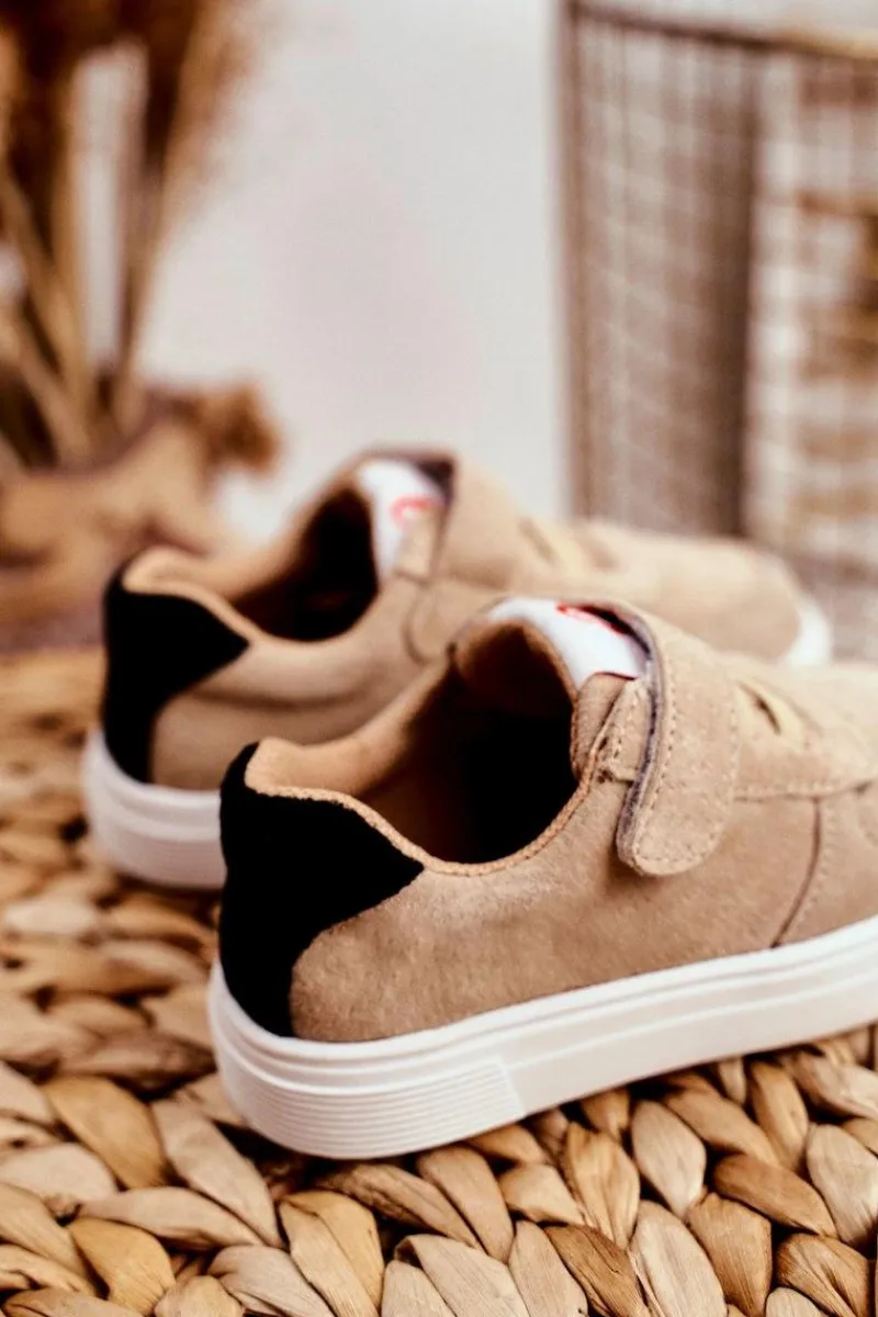 Dziewczęce>Boto Sportowe Buty Dziecięce na Rzep Beżowe Albatros