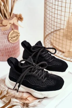 Best Sportowe Buty Dziecięce Sznurowane Zamszowe Czarne Volema Dzieci Dziewczęce