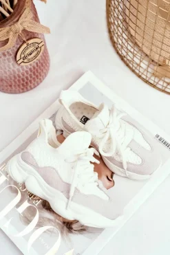 Dziewczęce>Evento Sportowe Buty Dziecięce Sznurowane Zamszowe Białe Volema