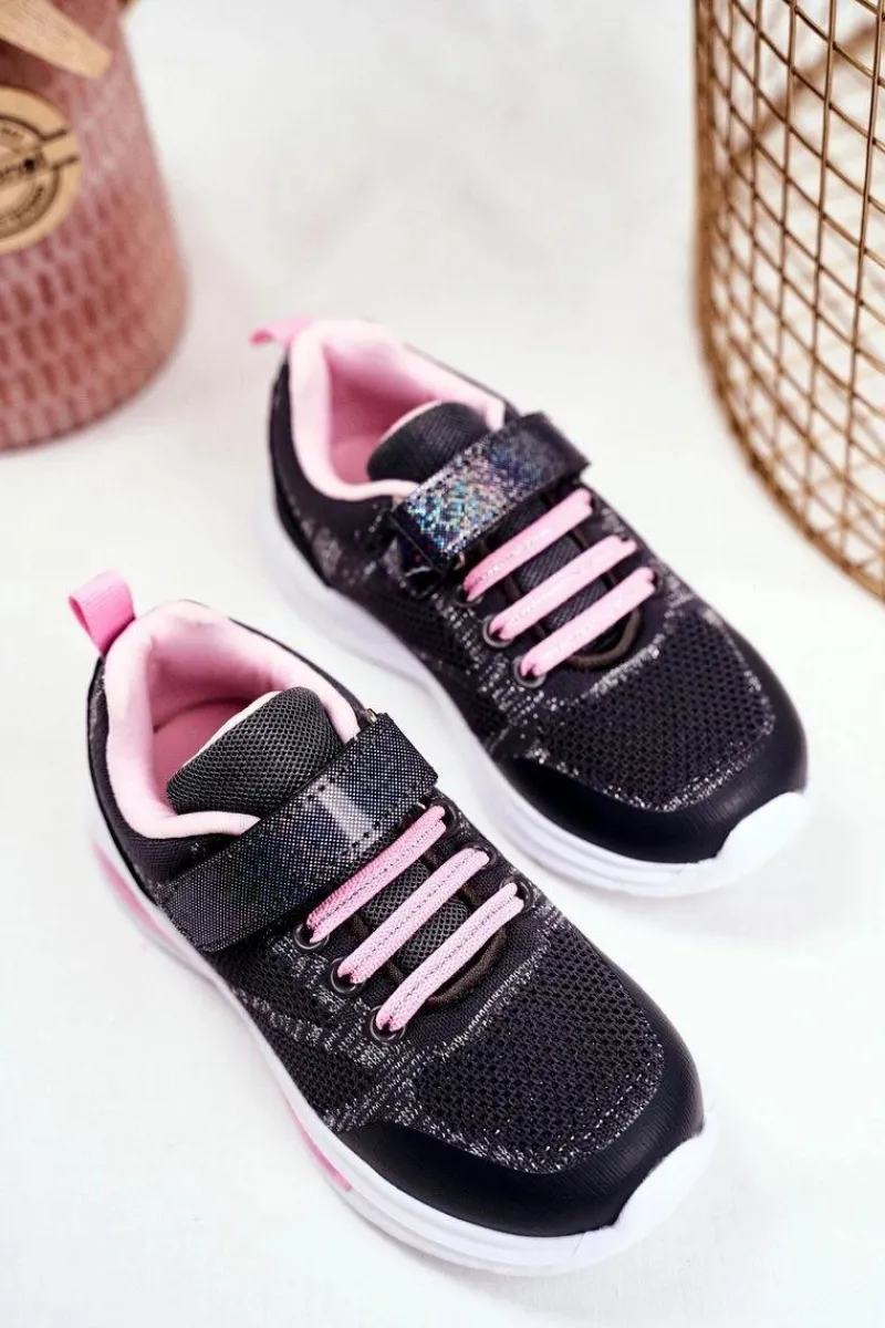 Dziewczęce>Evento Sportowe Buty Dziecięce Świecące Na Rzepy Szare Simple Way