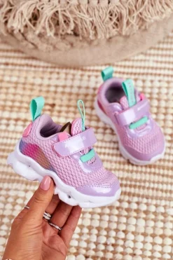 New Boto Sportowe Buty Dziecięce Świecące Fioletowe ABCKIDS B011105220