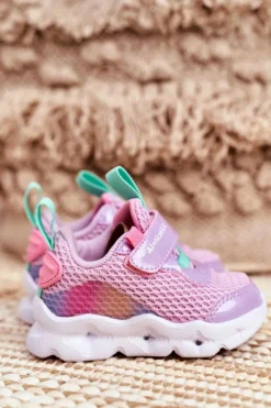 New Boto Sportowe Buty Dziecięce Świecące Fioletowe ABCKIDS B011105220