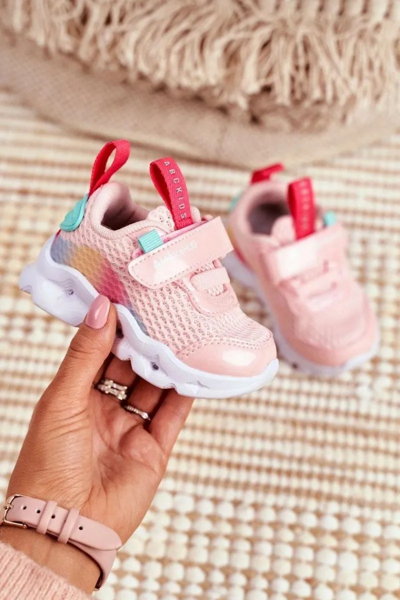 Clearance Sportowe Buty Dziecięce Świecące Różowe ABCKIDS B011105220 Dzieci Dziewczęce