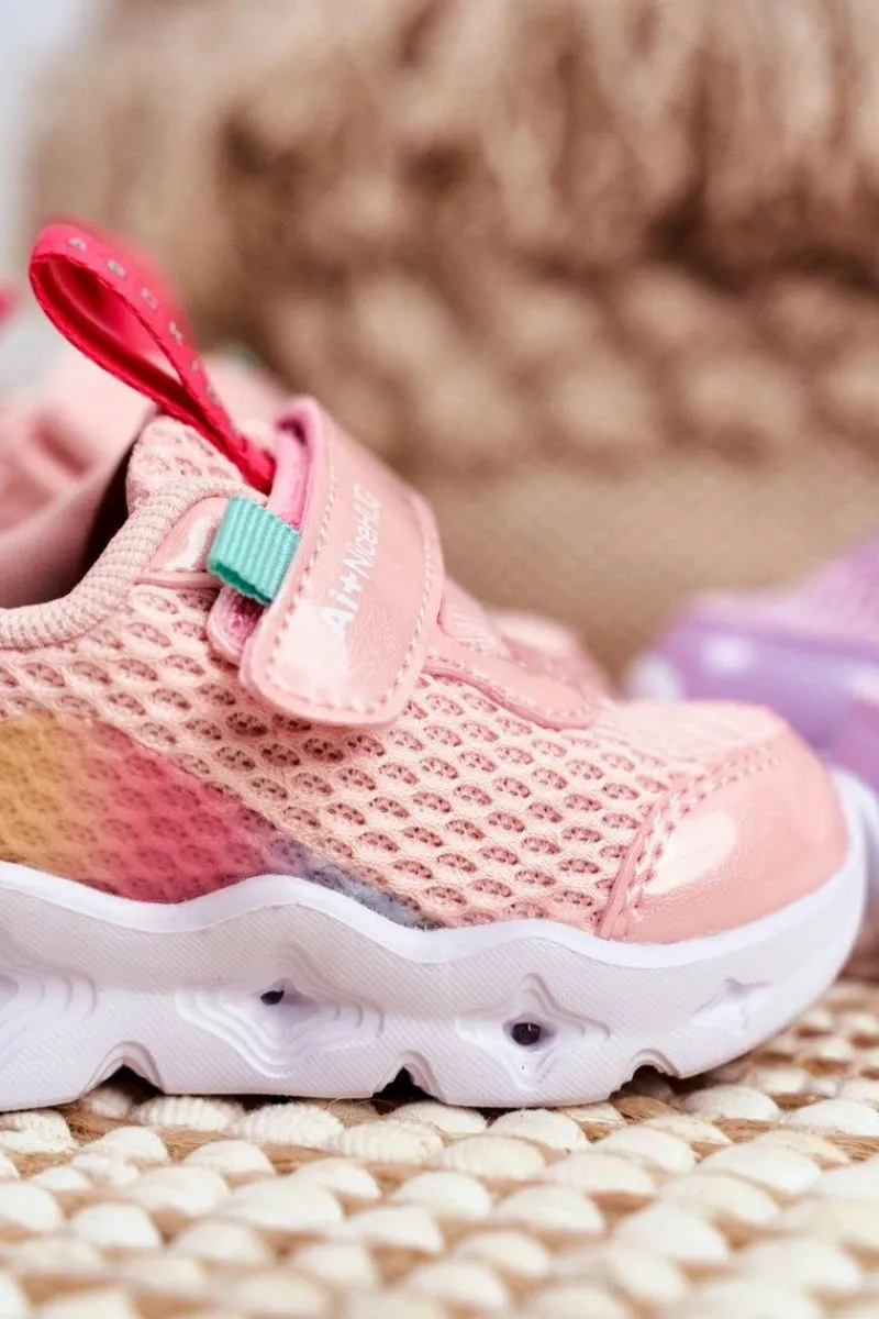 Clearance Sportowe Buty Dziecięce Świecące Różowe ABCKIDS B011105220 Dzieci Dziewczęce