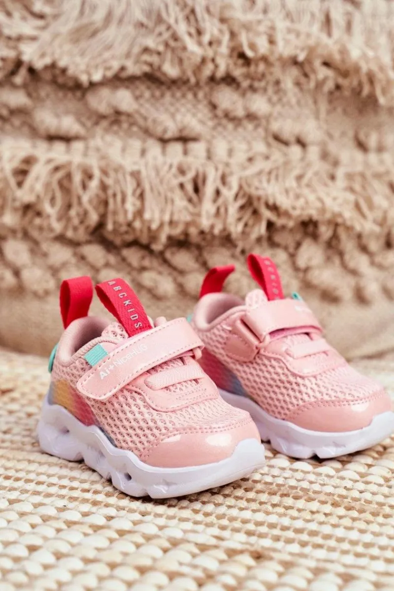 Clearance Sportowe Buty Dziecięce Świecące Różowe ABCKIDS B011105220 Dzieci Dziewczęce