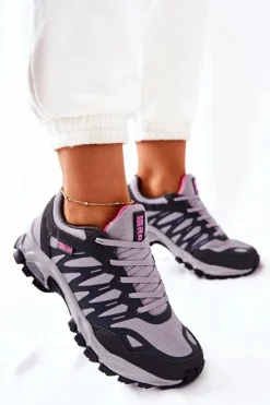 Trampki Damskie Big Star|Buty Sportowe Na Platformie>Big Star Shoes Sportowe Buty Memory Foam Big Star GG274499 Szare