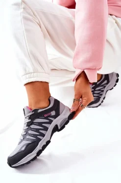 Trampki Damskie Big Star|Buty Sportowe Na Platformie>Big Star Shoes Sportowe Buty Memory Foam Big Star GG274499 Szare