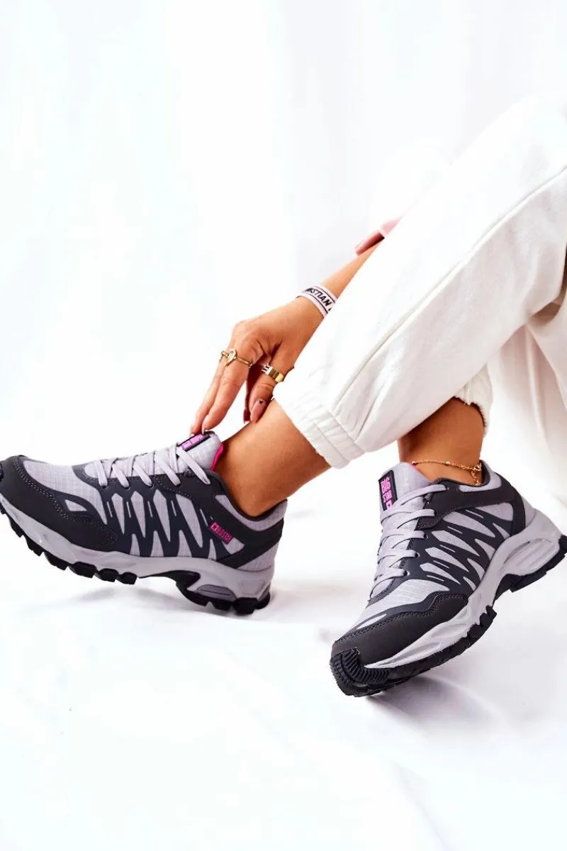 Trampki Damskie Big Star|Buty Sportowe Na Platformie>Big Star Shoes Sportowe Buty Memory Foam Big Star GG274499 Szare