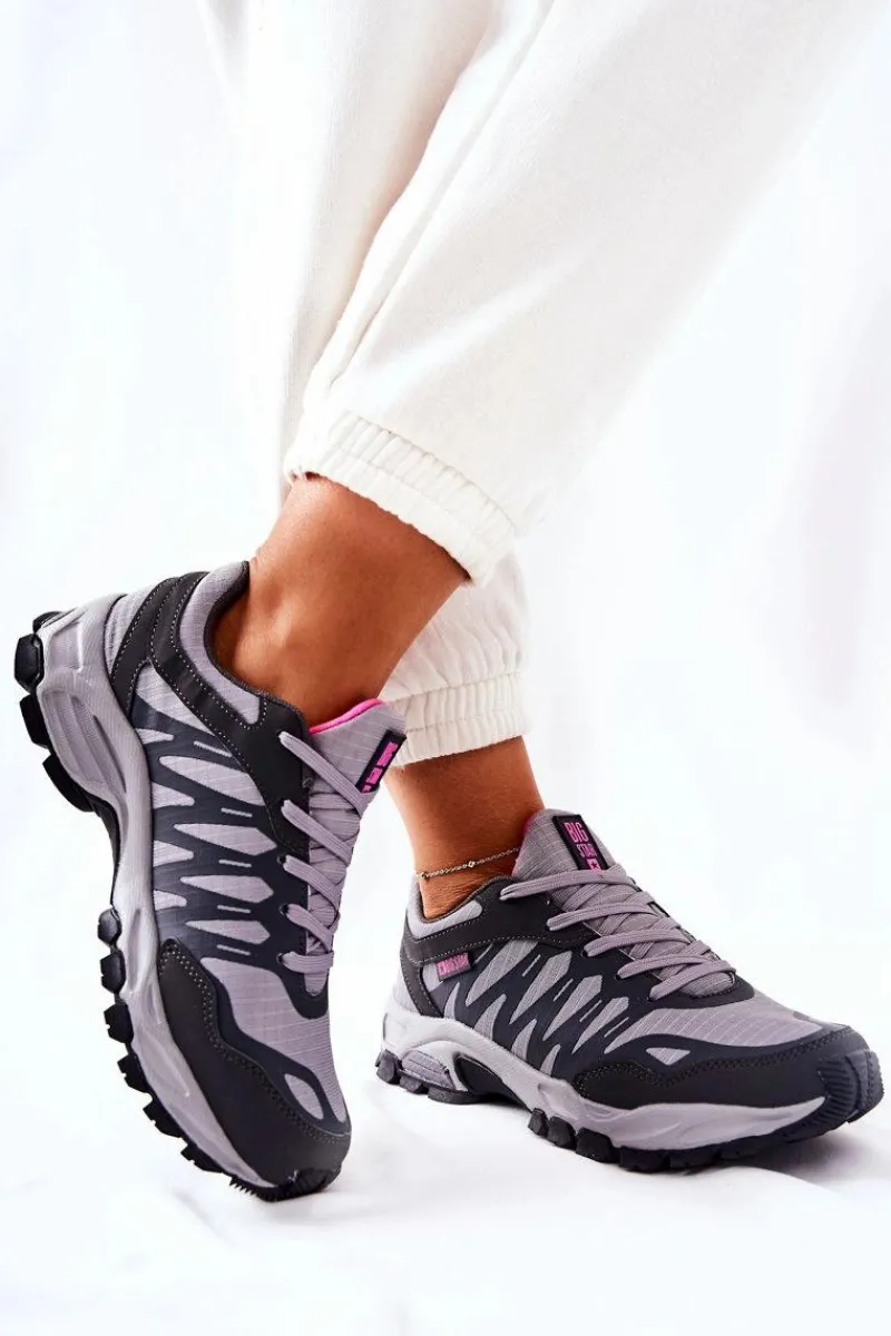 Trampki Damskie Big Star|Buty Sportowe Na Platformie>Big Star Shoes Sportowe Buty Memory Foam Big Star GG274499 Szare