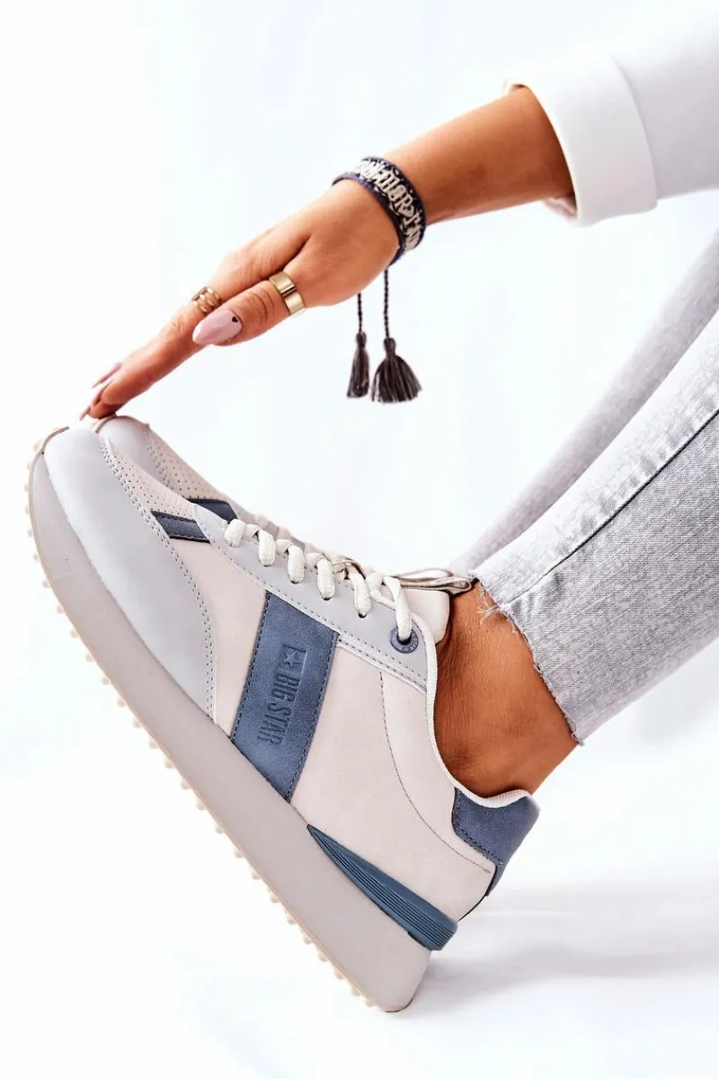 Clearance Big Star Shoes Sportowe Buty Memory Foam Big Star II274397 Szaro-Niebieskie