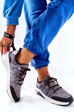 Trampki Damskie Big Star|Buty Sportowe Na Platformie></noscript>Big Star Shoes Sportowe Buty Memory Foam Big Star II274306 Szare