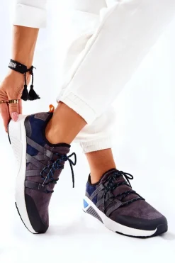 Outlet Big Star Shoes Sportowe Buty Memory Foam Big Star II274309 Granatowe