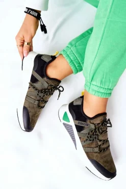 Outlet Sportowe Buty Memory Foam Big Star II274308 Khaki Damskie Trampki Damskie Big Star|Buty Sportowe Na Platformie