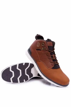 Hot Boto Sportowe Buty Męskie Ocieplane Brązowe Castillo