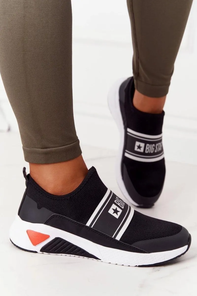 Trampki Damskie Slip-On|Trampki Damskie Big Star>Big Star Shoes Sportowe Buty Slip-On Memory Foam Big Star HH274536 Czarne