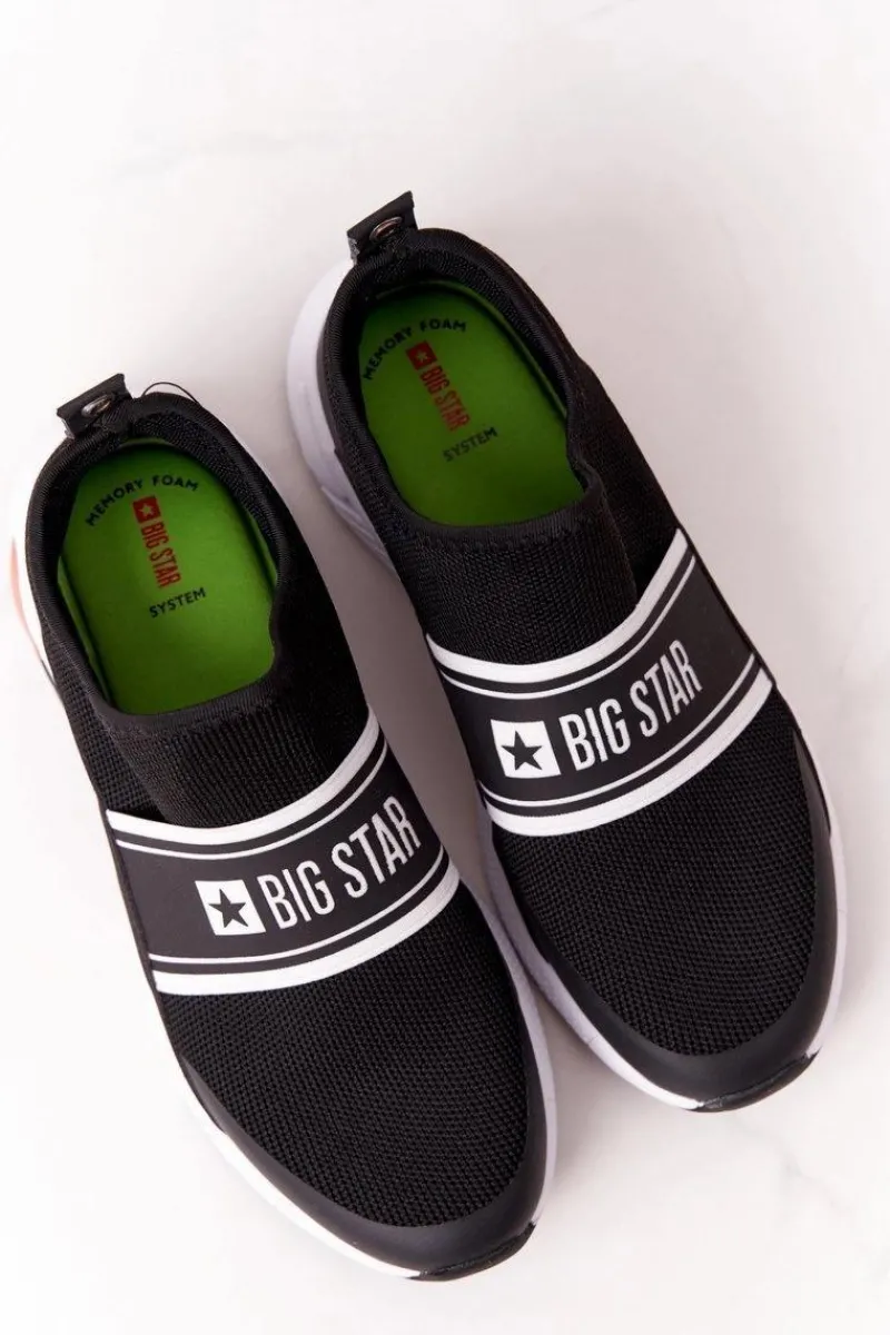 Trampki Damskie Slip-On|Trampki Damskie Big Star>Big Star Shoes Sportowe Buty Slip-On Memory Foam Big Star HH274536 Czarne