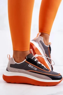 Buty Sportowe Big Star></noscript>Big Star Shoes Sportowe Buty Sneakersy Big Star JJ274996 Szaro-Pomarańczowe