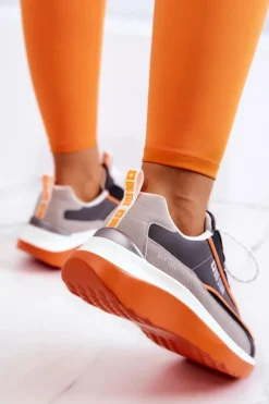 Buty Sportowe Big Star></noscript>Big Star Shoes Sportowe Buty Sneakersy Big Star JJ274996 Szaro-Pomarańczowe