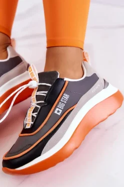 Buty Sportowe Big Star></noscript>Big Star Shoes Sportowe Buty Sneakersy Big Star JJ274996 Szaro-Pomarańczowe