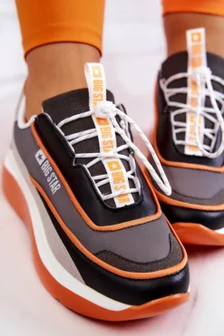 Buty Sportowe Big Star></noscript>Big Star Shoes Sportowe Buty Sneakersy Big Star JJ274996 Szaro-Pomarańczowe