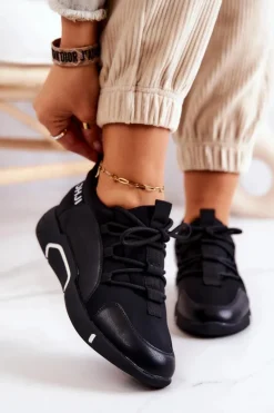 Sneakersy Damskie>Buty damskie Vinceza Sportowe Buty Sneakersy Wsuwane Czarne Marvene