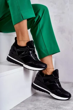 Outlet Sportowe Damskie Buty Sneakersy Czarne Colli Damskie Sneakersy Damskie