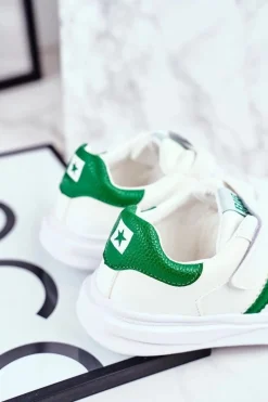 Best Sportowe Dziecięce Big Star Na Rzepy Białe GG374019 Dzieci Chłopięce