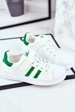 Best Sportowe Dziecięce Big Star Na Rzepy Białe GG374019 Dzieci Chłopięce