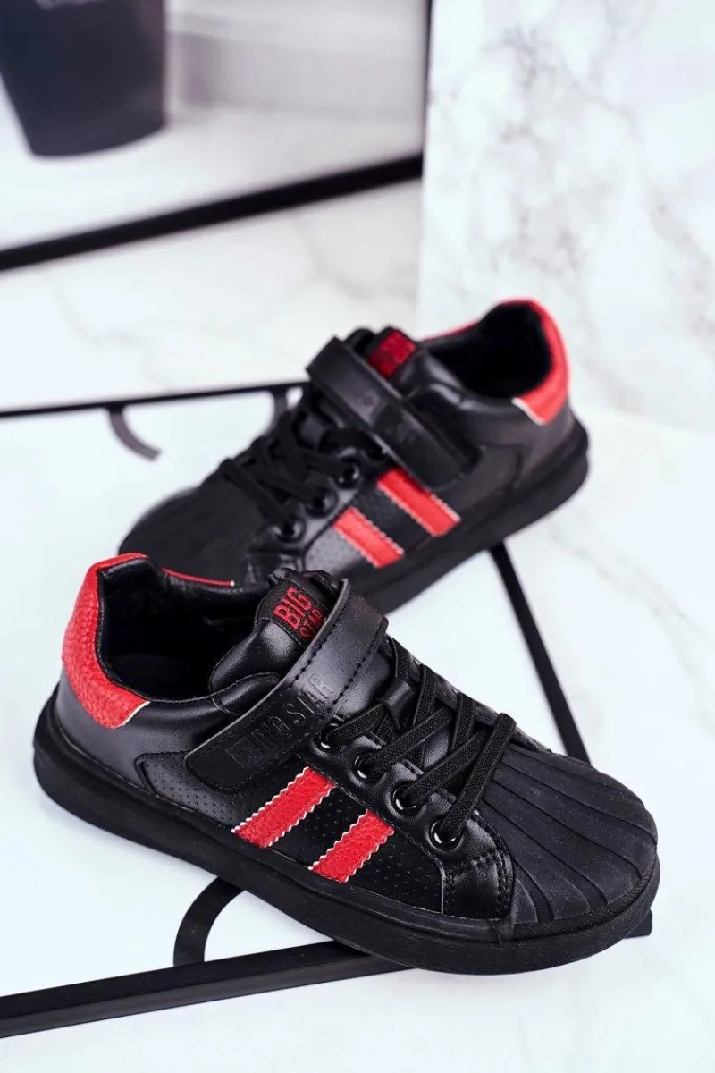 Chłopięce>Big Star Shoes Sportowe Dziecięce Big Star Na Rzepy Czarne GG374022