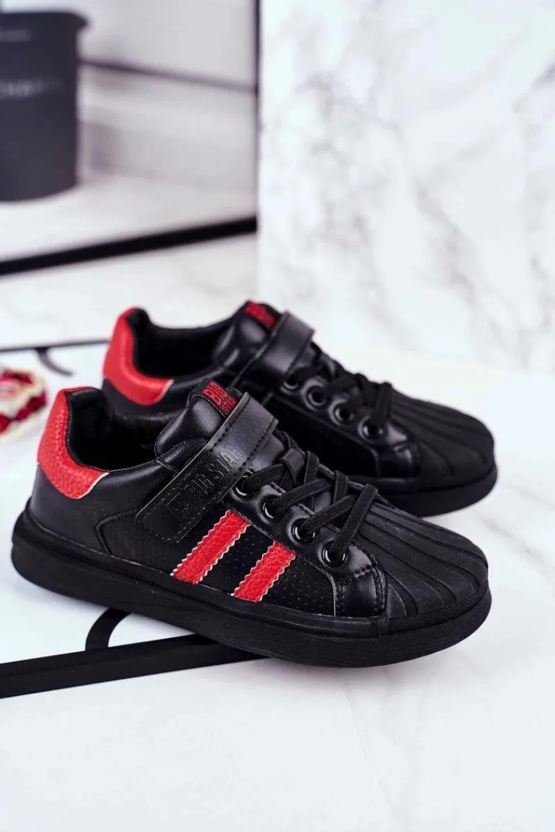 Chłopięce>Big Star Shoes Sportowe Dziecięce Big Star Na Rzepy Czarne GG374022