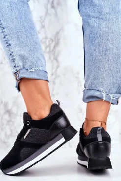 Buty Sportowe Big Star>Big Star Shoes Sportowe Młodzieżowe Big Star Czarne GG274464