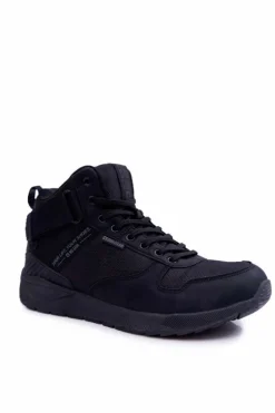 Trampki Męskie Big Star|Obuwie Sportowe Męskie></noscript>Big Star Shoes Sportowe Męskie Buty Big Star Wysokie Outdoor Czarne EE174461