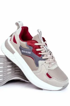 Best Big Star Shoes Sportowe Męskie Buty Big Star Szaro Bordowe GG174463